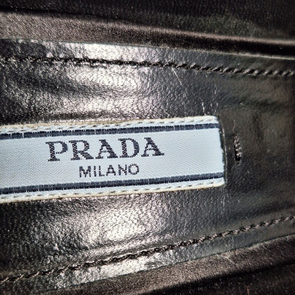 Prada *SINGLE SHOE* Satin Thunderbolt Heel Pump Women's EU 39 Red Black Italy - Picture 12 of 15